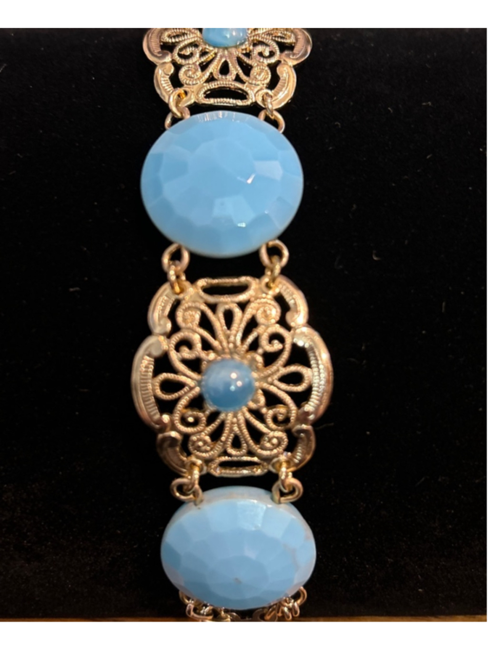 Women's Germany Blue & Gold acrylic vintage Bracelet,